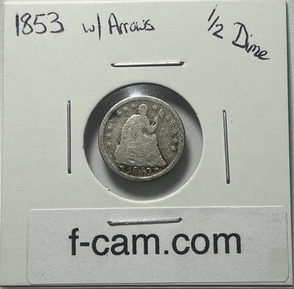 1853 Half Dime w/ Arrows