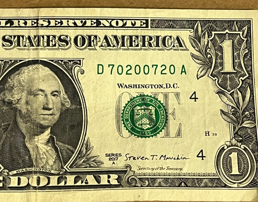 2017A US $1 Trinary Note D702007720A