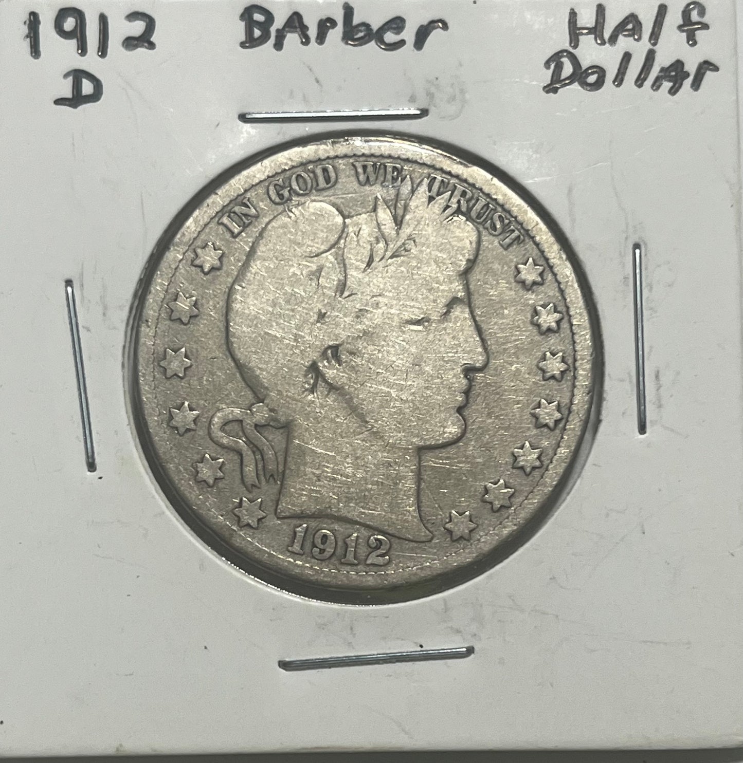 1912 D Barber Half Dollar