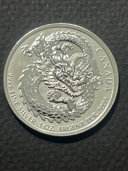 2020 1oz Canadian Lucky Dragon High Relief