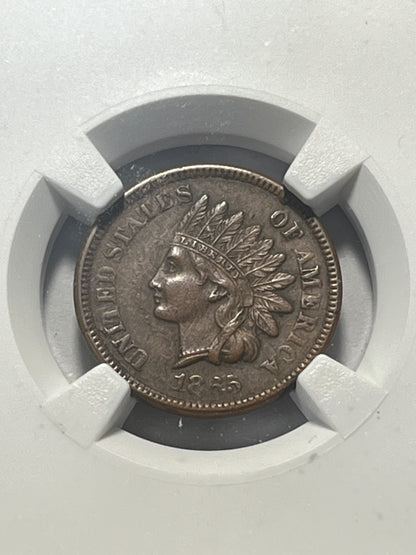 1865 Indian Head Cent AU Details - Environmental Damage