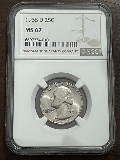 1968 D Washington Quarter MS67 - NGC