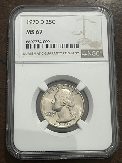 1970 D Washington Quarter MS67 - NGC