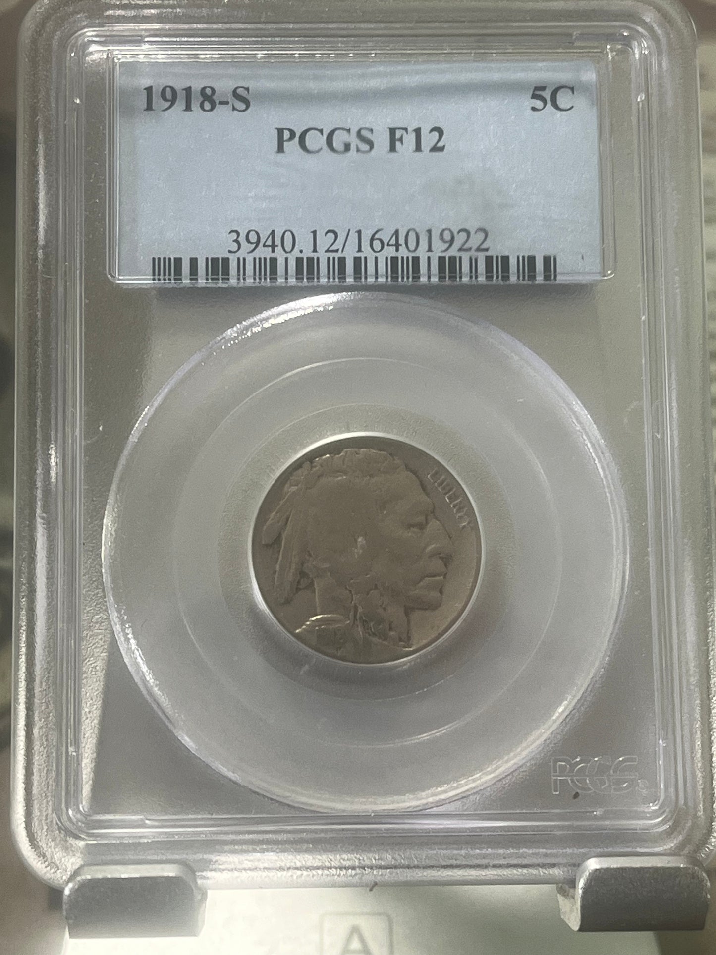 1918 S Buffalo Nickel - F12 - PCGS