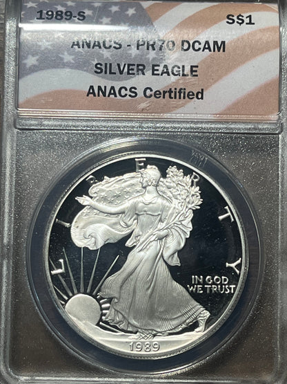 1989 S PR70 DCAM SILVER EAGLE