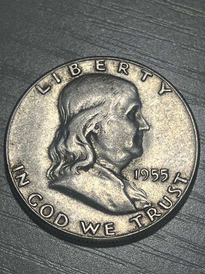 1955 Benjamin Franklin Half Dollar