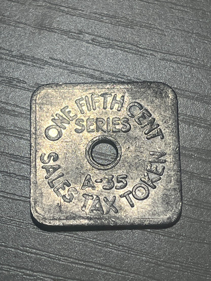 Colorado Sales Tax Token - One Fifth Cent - Series A35